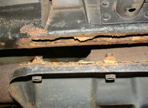 Jeep frame rust that's gotten out of control.