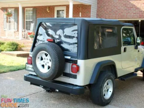 This is our 2004 Jeep Unlimited with the rear window zipped closed. 